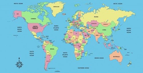 World Travel Map of Holiday Destinations Deal Locators